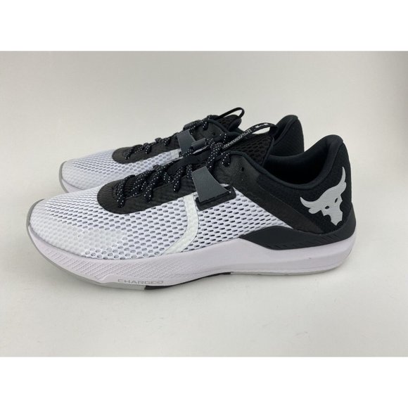 Under Armour Project Rock BSR 2 White Black Men's Training Shoes Sneakers Dwayne - Picture 11 of 12